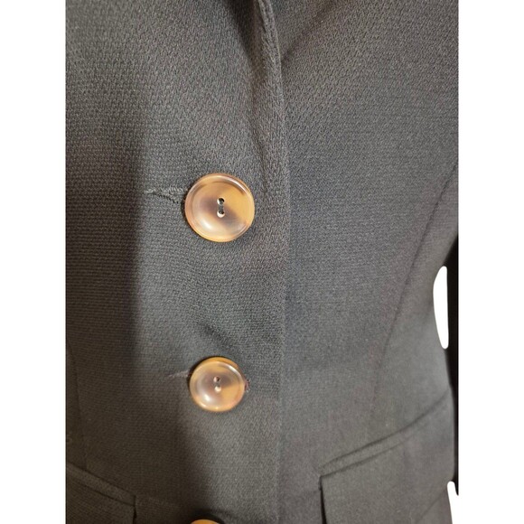 Vintage 80s 90s Y2K Womens Blazer Crepe Classic Blazer Minimalist Black Sz 4 - Picture 2 of 7